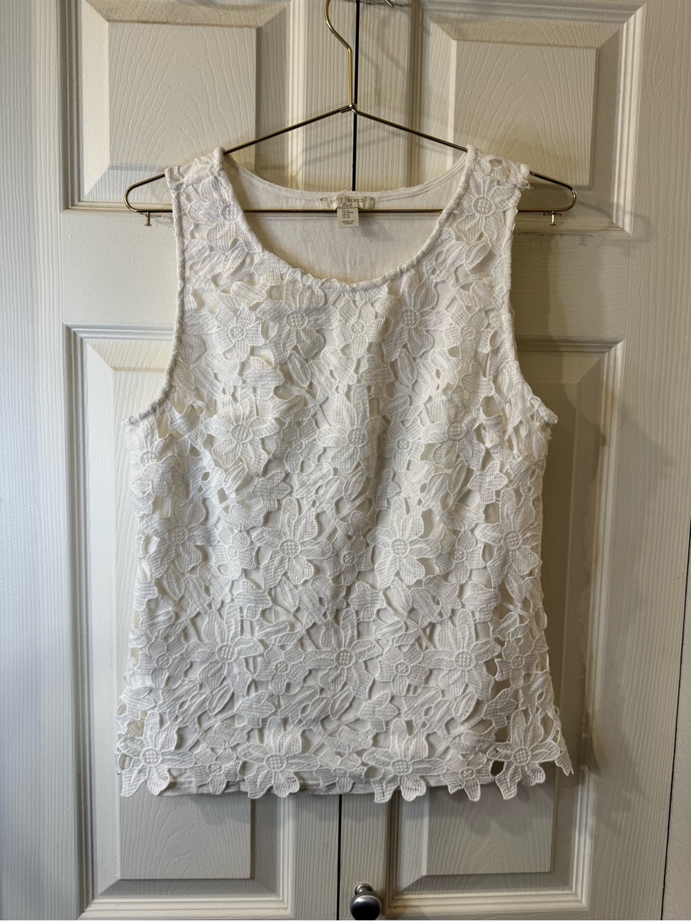 Saint Tropez West White Lace Top